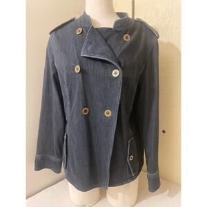 Coldwater Creek Women's Size Petite Large 14-16 Stretch Denim‎ Jacket Blue